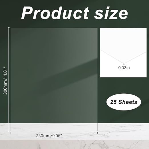 AHANDMAKER 25Pcs Clear Flexible Plastic Sheet, Modeling Projects, Picture Frames - Image 2