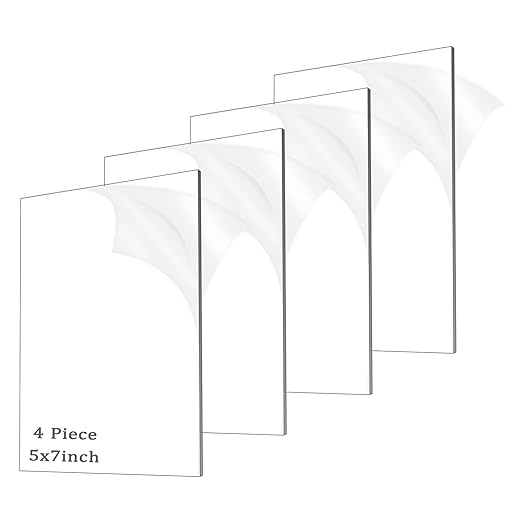 4 Pieces 1/8" Thick Acrylic Sheets, Photo Frames by ADTDA