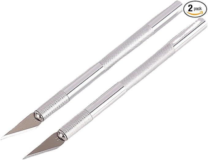 Utility Knives 2 pack Exacto Knife, Stainless Steel Craft Knife, Sharp Exacto by Qnsouioe