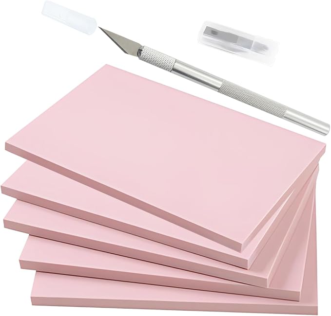 5 Pack Rectangular Rubber Stamp Carving 4x6 Linoleum Blocks by PKEAFC