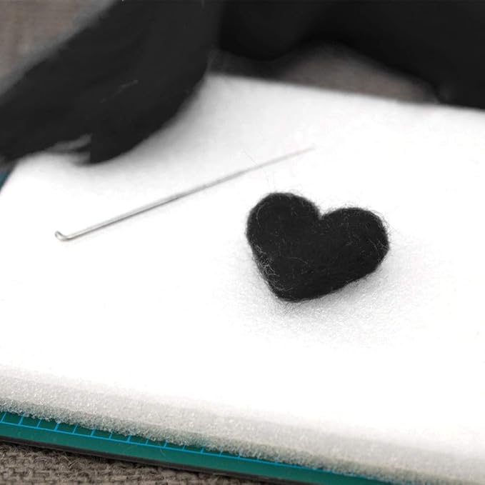 QMNNMA Wool Roving Bulk, 8.82oz Needle Felting Wool, Wool Roving Top-Black | - Image 5