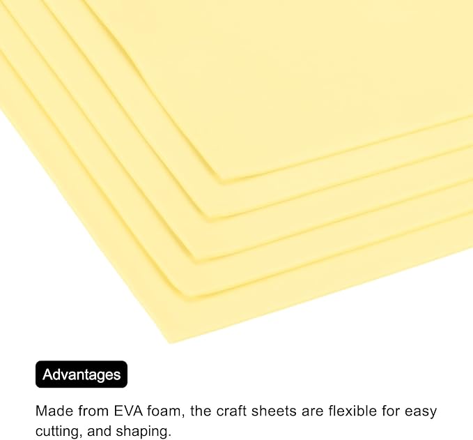 MECCANIXITY EVA Foam Sheets Light Yellow 35.4 Inch x 19.7 Inch 2mm Thick Crafts - Image 5