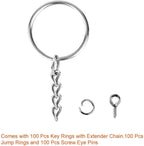 Paxcoo 100Pcs Keychain Rings - Image 2