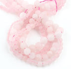 48pcs Natural Matte Pink Quartz Gemstone Beads，8mm Frosted Round Loose Stone - Image 7