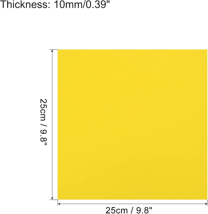 MECCANIXITY EVA Foam Sheets Yellow 9.8 Inch x 9.8 Inch 10mm Thick Crafts Foam - Image 2