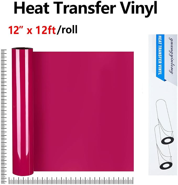 guangyintong Heat Transfer Vinyl Rose Red HTV Rolls, Matte Surface PU Material - Image 2