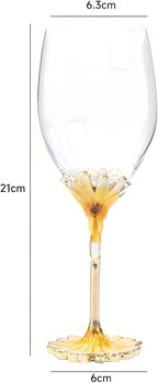 Simcat Handmade Painted Enamel Flower Glass Wine Glasses Transparent Refined - Image 2