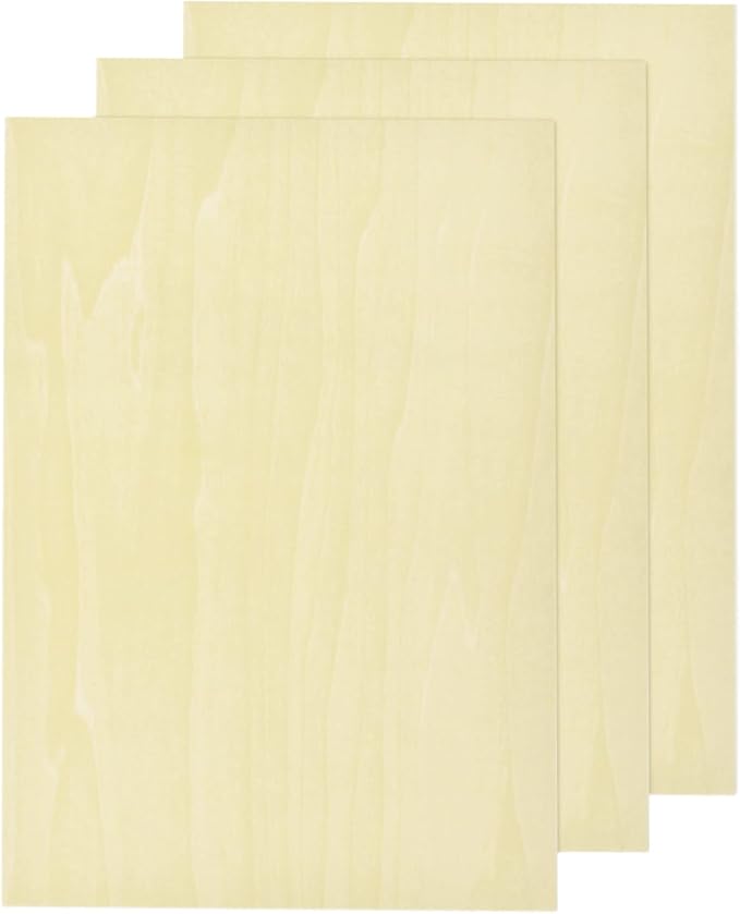 MECCANIXITY 3pcs Basswood Sheets 12 x 8 x 3/8 Inch Unfinished Wood Boards by MECCANIXITY