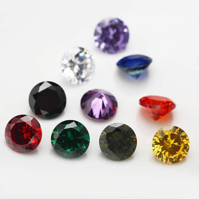 JIANGYUANGEMS Round Cut 5A Cubic Zirconia Stone Mix 15 Colors Loose CZ Stones - Image 5