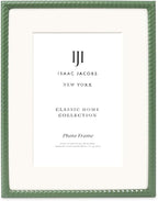 Isaac Jacobs 6x8 Green Metal Rope Border Picture Frame, Horizontal & Vertical - Image 2