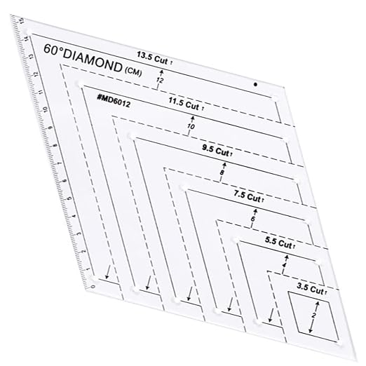 1 Pc Transparent Quilting Templates Ruler, by Unknown