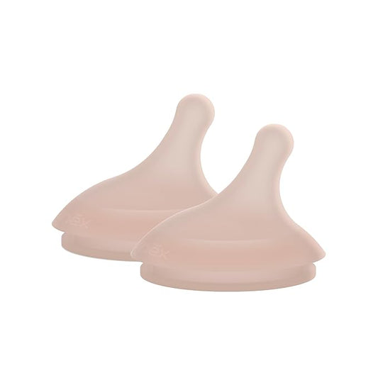 Suavinex Zero.Zero Slow Flow Asymmetrical Silicone Nipple, 2 Pack (0m+), Deep