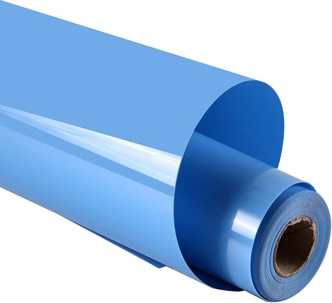 guangyintong Heat Transfer Vinyl Sky Blue HTV Rolls, Glossy Surface Sky Blue by guangyintong