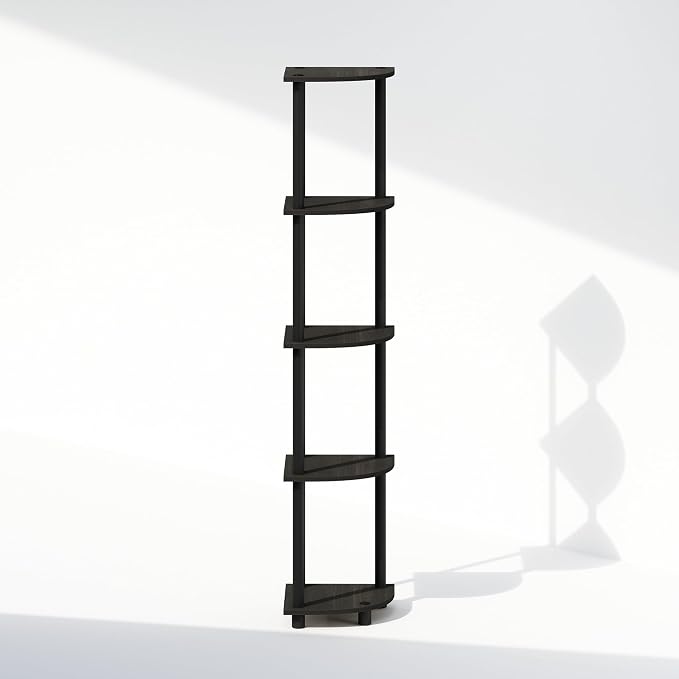 Furinno Turn-N-Tube Storage Shelves, 5-Tier Book Shelf, Corner Shelf, Toolless - Image 7