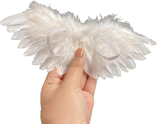 1 Pc White Mini Black and White Angel Feather Wings Doll Feather Wings by Calsgkspray