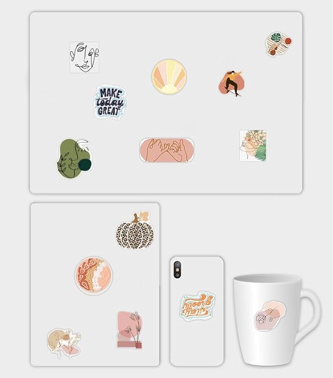 Retro Aesthetic Boho Stickers, Cute Vinyl Waterproof Stickers Water Bottles - Image 6