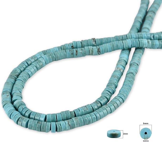 170pcs 5x2mm Natural Turquoise Heishi Disc Rondelle Spacer Stone Semi Precious - Image 5