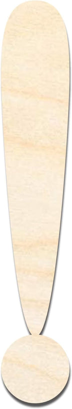 Unfinished Wood Exclamation Point Symbol Craft up to 46" DIY 20" / 1" by 24HourCrafts