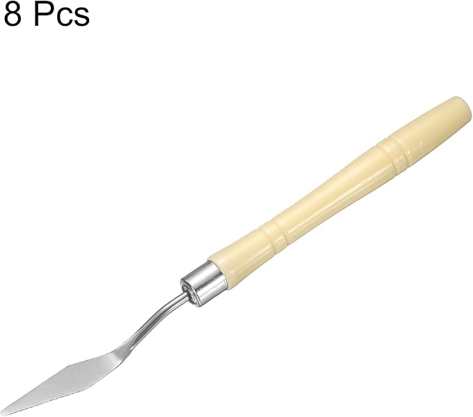 HARFINGTON 8pcs Palette Knife Painting Tool 6.3" Pointed Stainless Steel Blade - Image 3