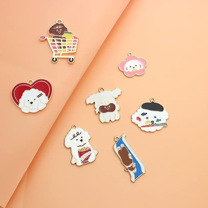 Bulk Gold Enamel Charms for Jewelry Making, Colorful Metal Charms Pendant for - Image 6