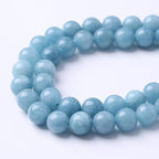 45Pcs 8mm Natural Blue Chalcedony Jades Beads - Image 4