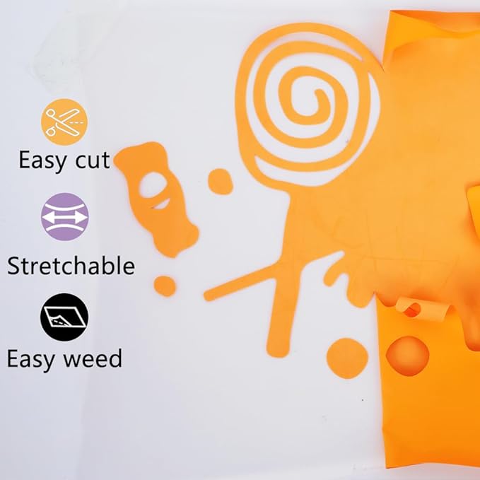 guangyintong Light Orange Heat Transfer Vinyl HTV Rolls, Glossy Surface HTV - Image 3