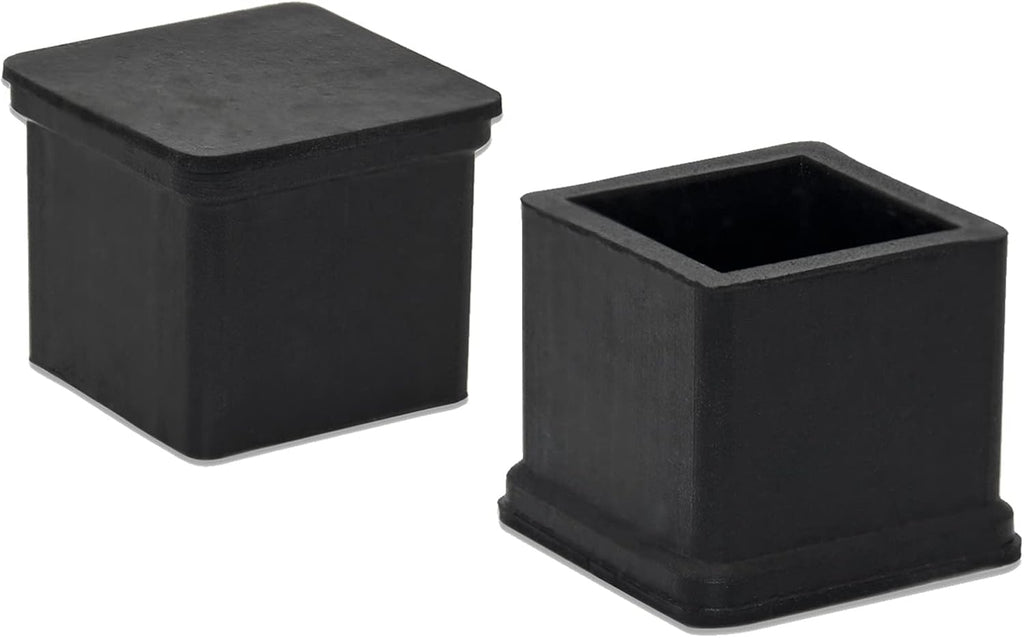 Flyshop Heavy Duty Non-Slip Rubber Leg Tips Floor Protectors Square Chair Leg Caps 25mm x 25mm (1" x 1") 20pcs Black