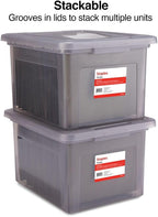 STAPLES File Box Plastic File Box Snap, Letter/Legal Size, Frost Gray - Image 8