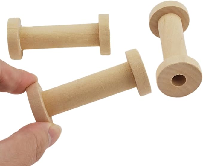 HAHIYO 2.76Inch/7cm 3PCs Natural Wood Unfinished Wooden Empty Thread Spool by Unknown