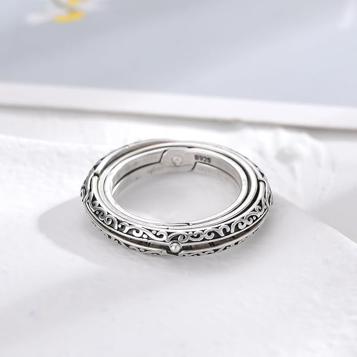 JAJAFOOK Astronomical Sphere Ball Deformation Ring Cosmic Finger Ring Lover - Image 3