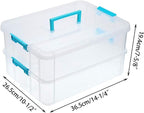 BTSKY 2 Layer Stack & Carry Box, Plastic Multipurpose Portable Storage - Image 3