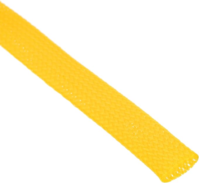 uxcell PET Expandable Sleeving 10ft 1/2" Yellow Cable Management Sleeve Cord - Image 2