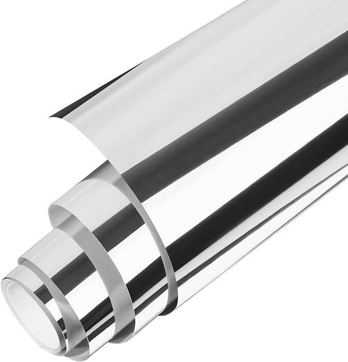 Gatichetta Silver Heat Transfer Vinyl Roll, Metallic Foil Iron On Vinyl 12" X by Gatichetta