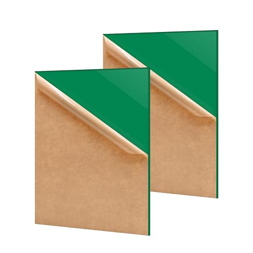 2 Pack 8'' x 12'' Opaque Green Acrylic Sheet, 3mm Thick Acrylic Plexiglass by Unknown