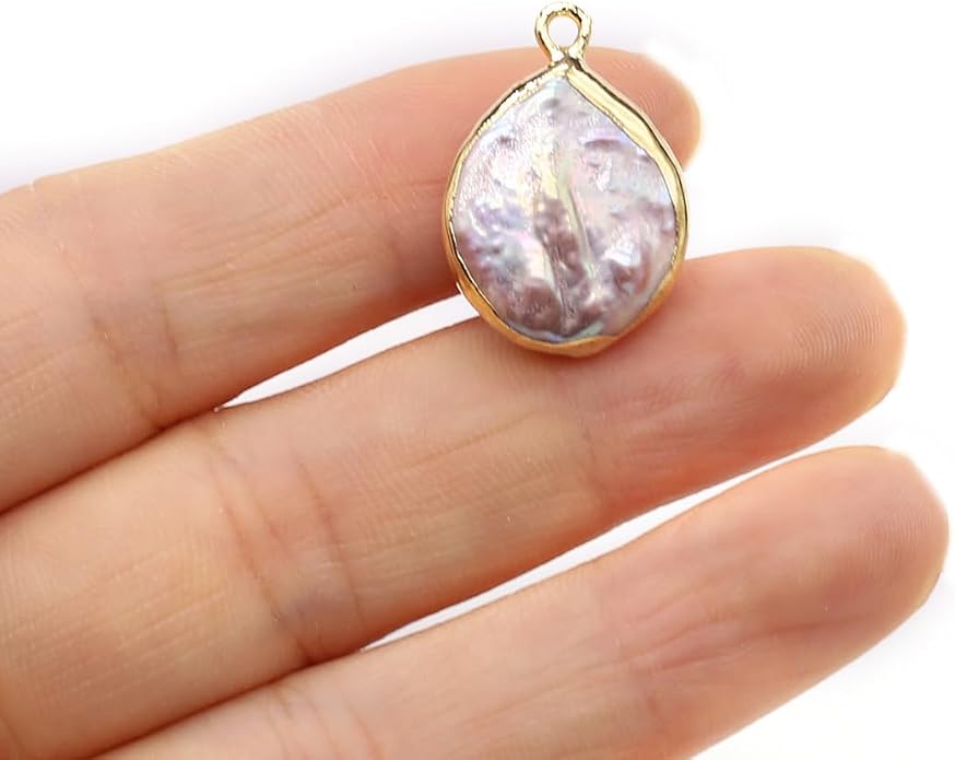 5 Pcs Natural Pearl Pendants Irregular Freshwater Pearl Pendant Charms - Image 3