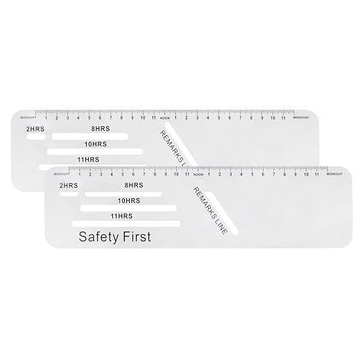 Muka 2 PCS Truck Logbook Rulers | PVC Material, Transparent, by Muka