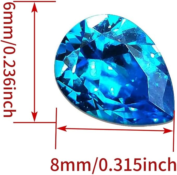 AierCrystal Aquamarine Color Cubic Zirconia Loose Beads Unset - Image 2