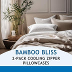Pillow Cases - 100% Viscose Derived from Bamboo - Cooling Pillowcase - Queen - Image 4