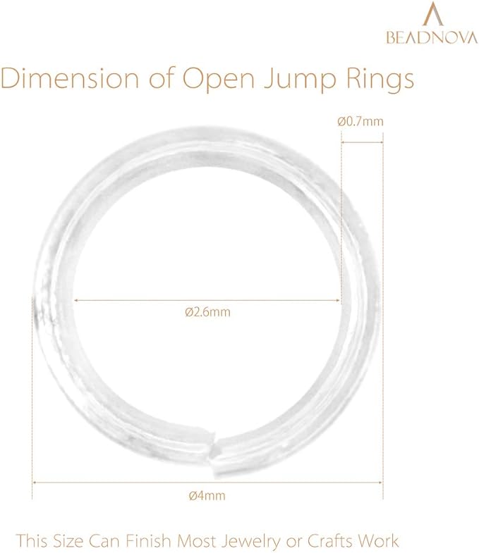 BEADNOVA 4mm Silver Jump Rings for Jewelry Making Open Jump Rings for Keychains - Image 3