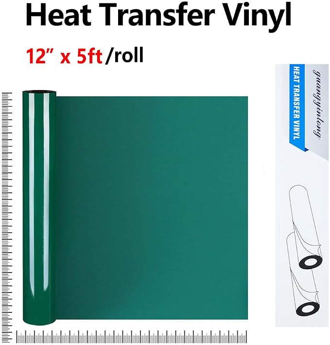 guangyintong Green Heat Transfer Vinyl HTV Rolls, Glossy Surface HTV Vinyl - Image 2
