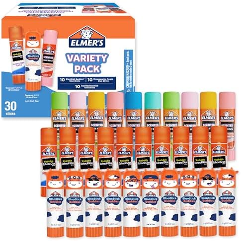 Elmer's Glue Sticks Variety Pack, Featuring BlooStick Buddies, Disappearing by Unknown