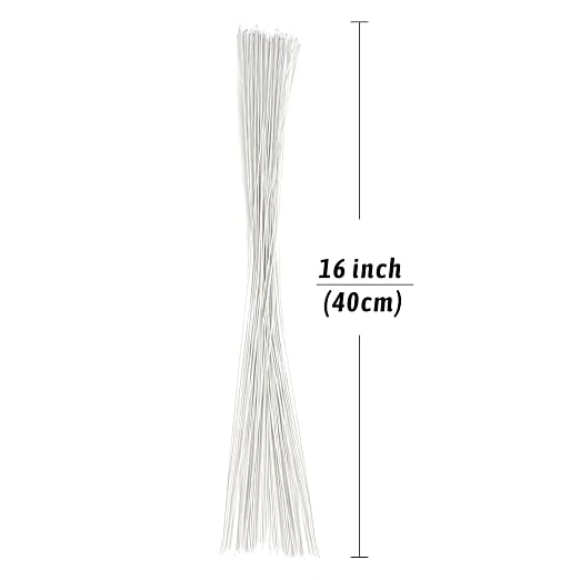 DECORA 20 Gauge White Floral Stem Wire 16 inch, 50/Package - Image 3