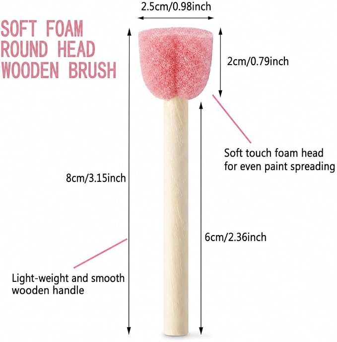 Heart-Shaped Sponge Paint Brush Set - Image 5