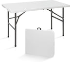 SUPER DEAL Portable 4 Foot Plastic Folding Table, Small Indoor Outdoor Heavy by Superdeal