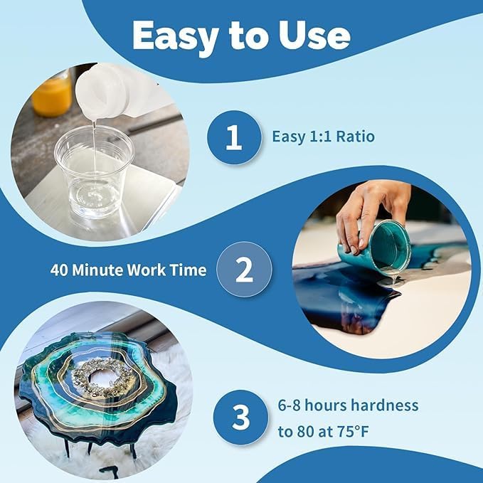 JANCHUN Crystal Clear Epoxy Resin Kit 72oz, Bubble-Free, Anti-Yellowing - Image 5