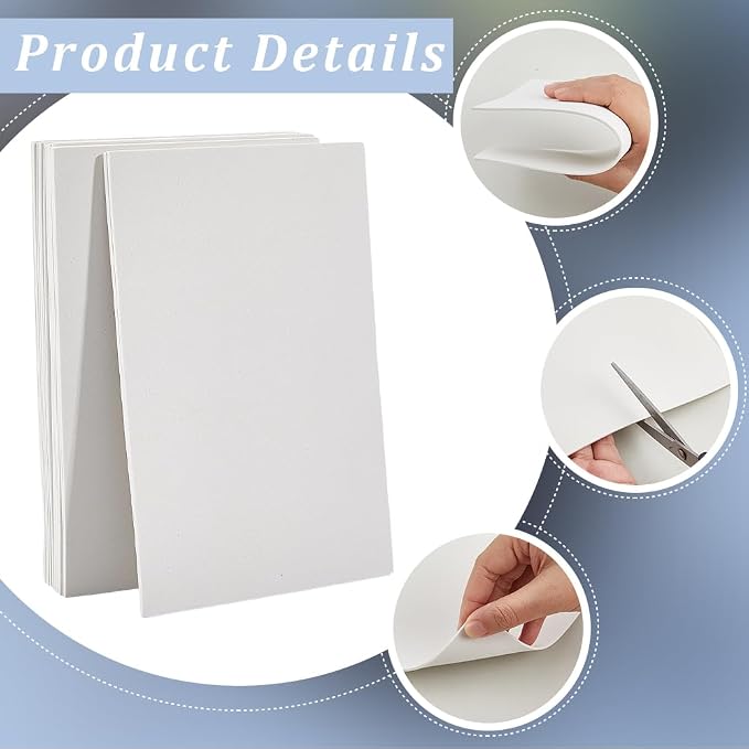 20Pcs 6x9 Inch 2MM Thick White Foam Paper Sheets Rectangle 3D High Density - Image 6