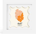 4x4 Picture Frame with Real Glass, Wooden cute 4 x 4 Photo Frame with Wavy Mat by THKRLOF