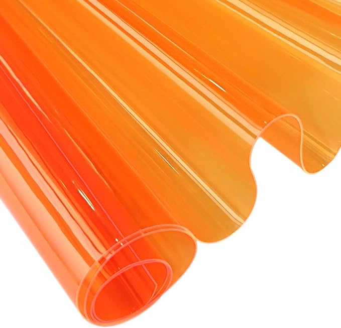30x135cm Transparent PVC Vinyl, 0.4mm Neon Solid Color Waterproof Fabric Super by XHTFauxLeather
