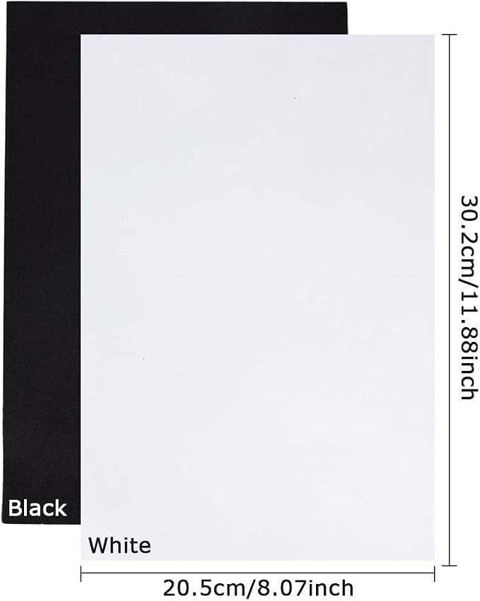 BENECREAT 20 Sheets Black & White A4 EVA Foam - 2mm Thick Craft Foam - Image 3