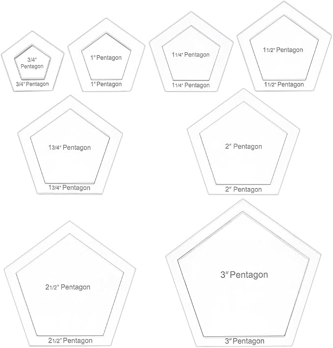 BENECREAT 16 pcs Pentagon Quilting Template, Acrylic Quilting Templates Rulers - Image 2